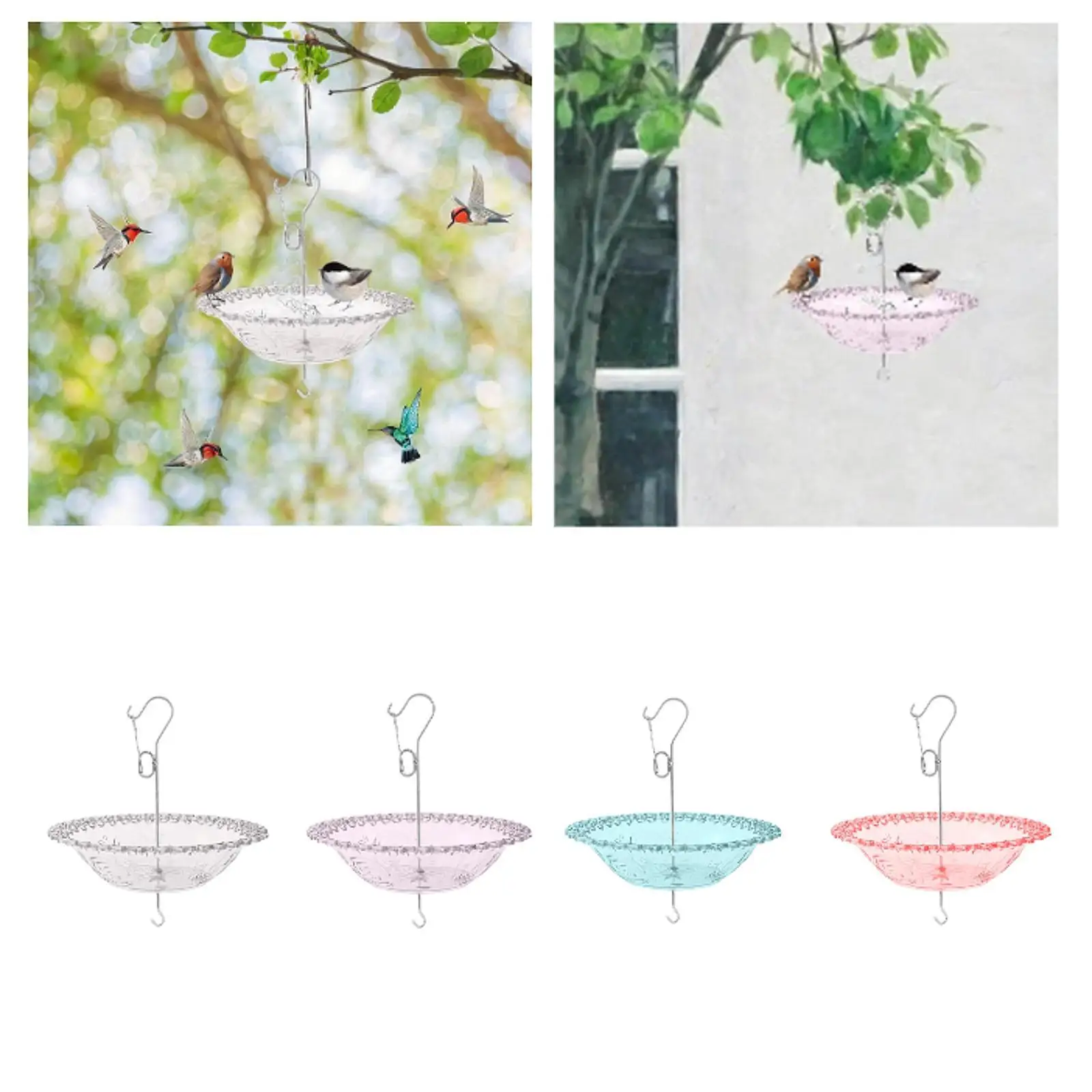 Dispenser di cibo Forniture creative con gancio Mangiatoia multifunzionale per uccelli selvatici per amanti degli uccelli all'aperto nel giardino del prato