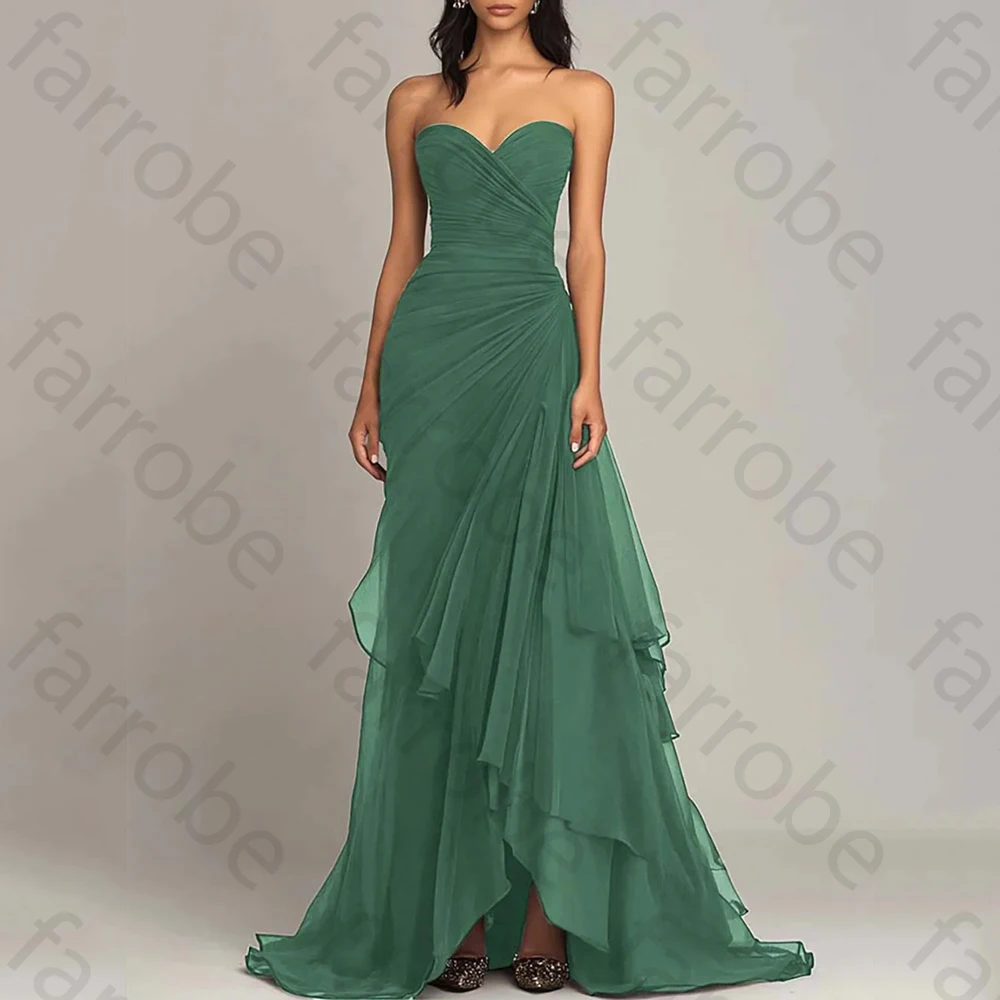 Abiti da ballo formali con scollo a cuore Abito lungo senza maniche con spalle scoperte Abito da sera squisito di alta qualità personalizzato