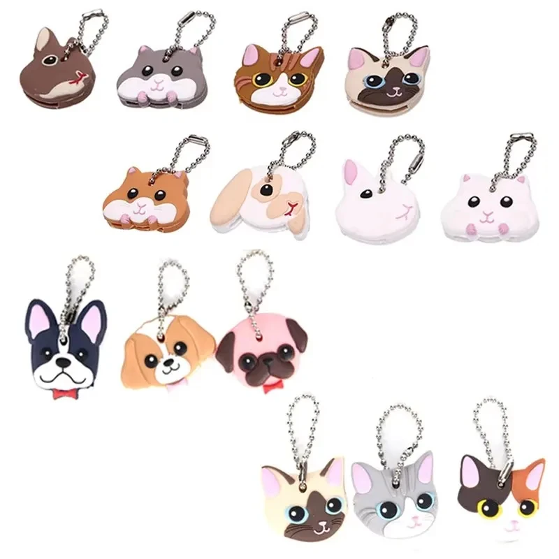 1/2/4pcs Cartoon Key Protective Case Cover For Key Control Dust Cover Holder Organizer Home Accessories Supplies