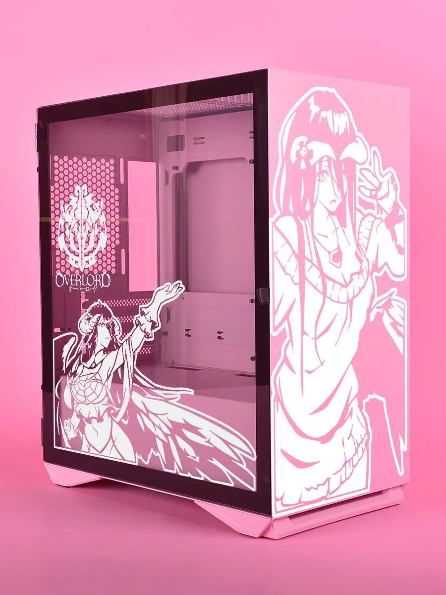 Overlord Anime Vinyl Stickers for PC Case,Japanese Cartoon Deor Decals for Atx Computer Chassis Skin,Hollow Out Sticker