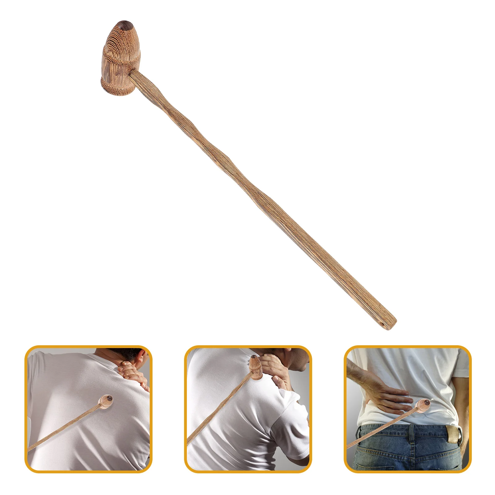 

Chicken Wing Wood Massage Hammer Durable Smooth Surface Back Massager Massage Stick for Shoulder Trigger Points Therapy