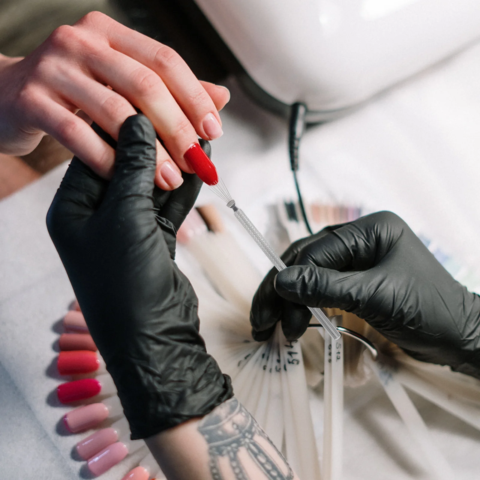 

Multi-Functional Nail Art Fine Line Pen Seven Bendable Pins Stainless Steel Handle Flexible Drawing Stripe Spider Web Line Nail