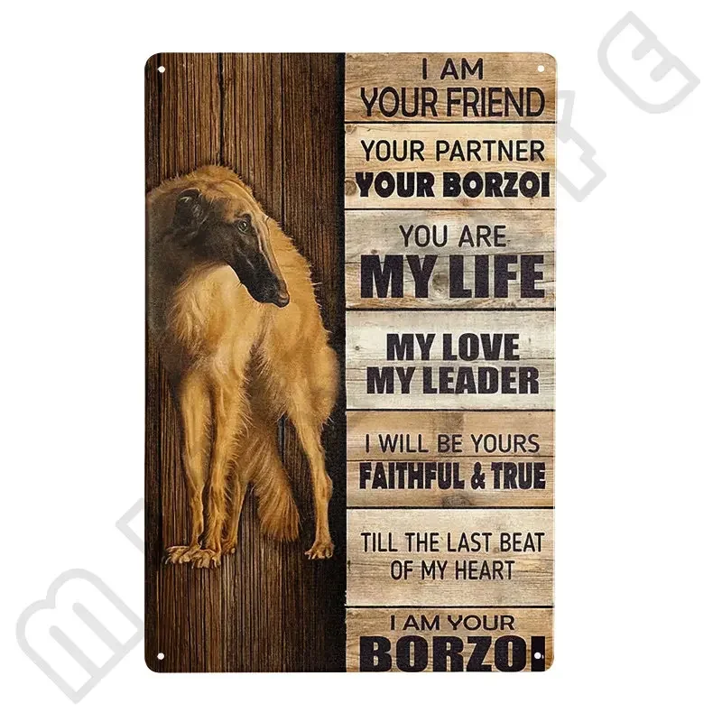 Afghan Hound Vintage Poster Metal Signs Retro Tin Sign Decorative Plaque Room Decoration for Pub Bar Man Cave Club Wall Decor