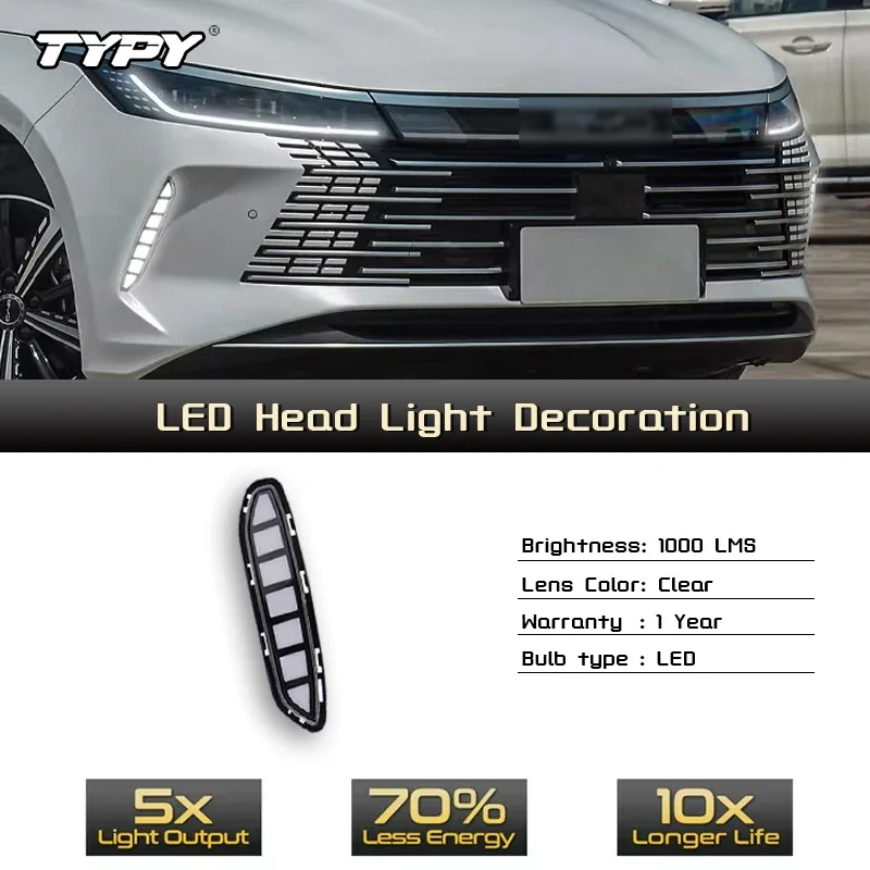 

TYPY For BYD Chazor King 2023 2024 LED Daytime Running Light Dynamic Turn Signal Waterproof Car 12V LED DRL Lamp