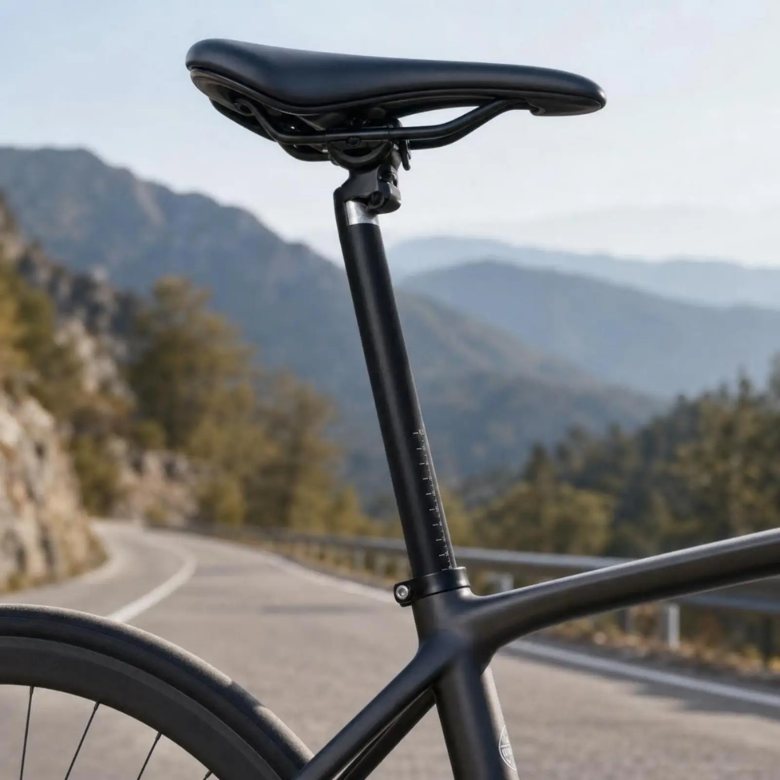 Bike Seat Post 33.9 Diameter 580 Length Aluminum Seat Pillar with Clamp Scale Marks Easy Height Adjust for Folding Bicycle