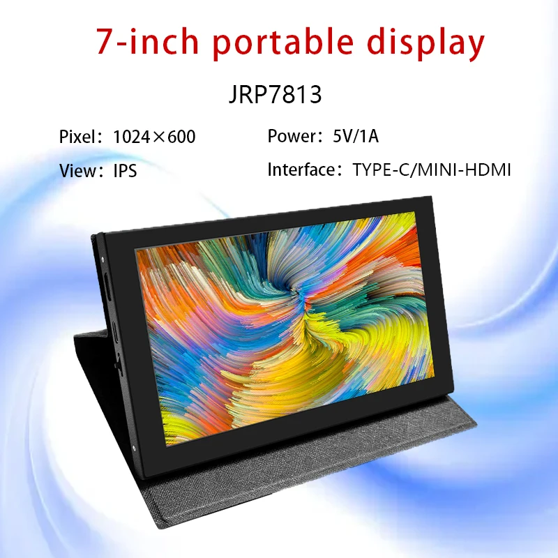 

7inchTFT Display Raspberry pi 5 LCD with Case Portable Module 1024*600 Capacitance Touch panel electronic Screen Monitor type-c