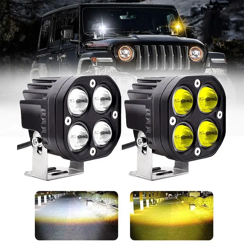 

SAAR 3inch LED Cube Light Off-Road Driving Light White Yellow Dual Color Spotlight Work Light Suitable Motorcycles