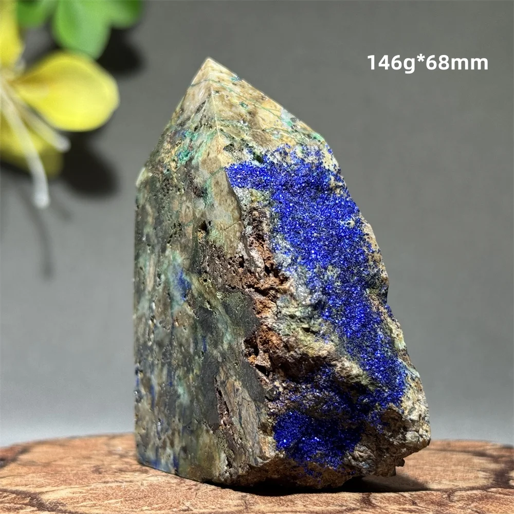 الياقوت المعدني الطبيعي الأزرق الفوسفور خام مسلة ديكور المنزل الريكي شفاء التأمل الروحي جمع الطاقة هدية #3