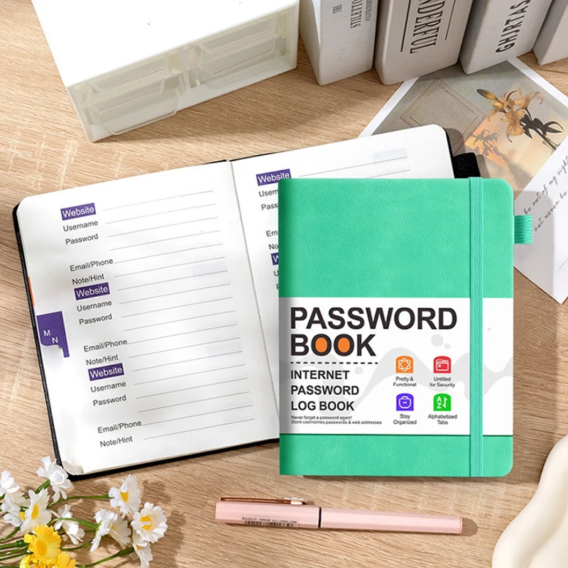 【L】Passwort-Organizer-Buch, Computer-Passwort-Organizer-Buch mit alphabetischen Registerkarten, Taschen-Adresslogbuch für Kontoangaben – Detail 9