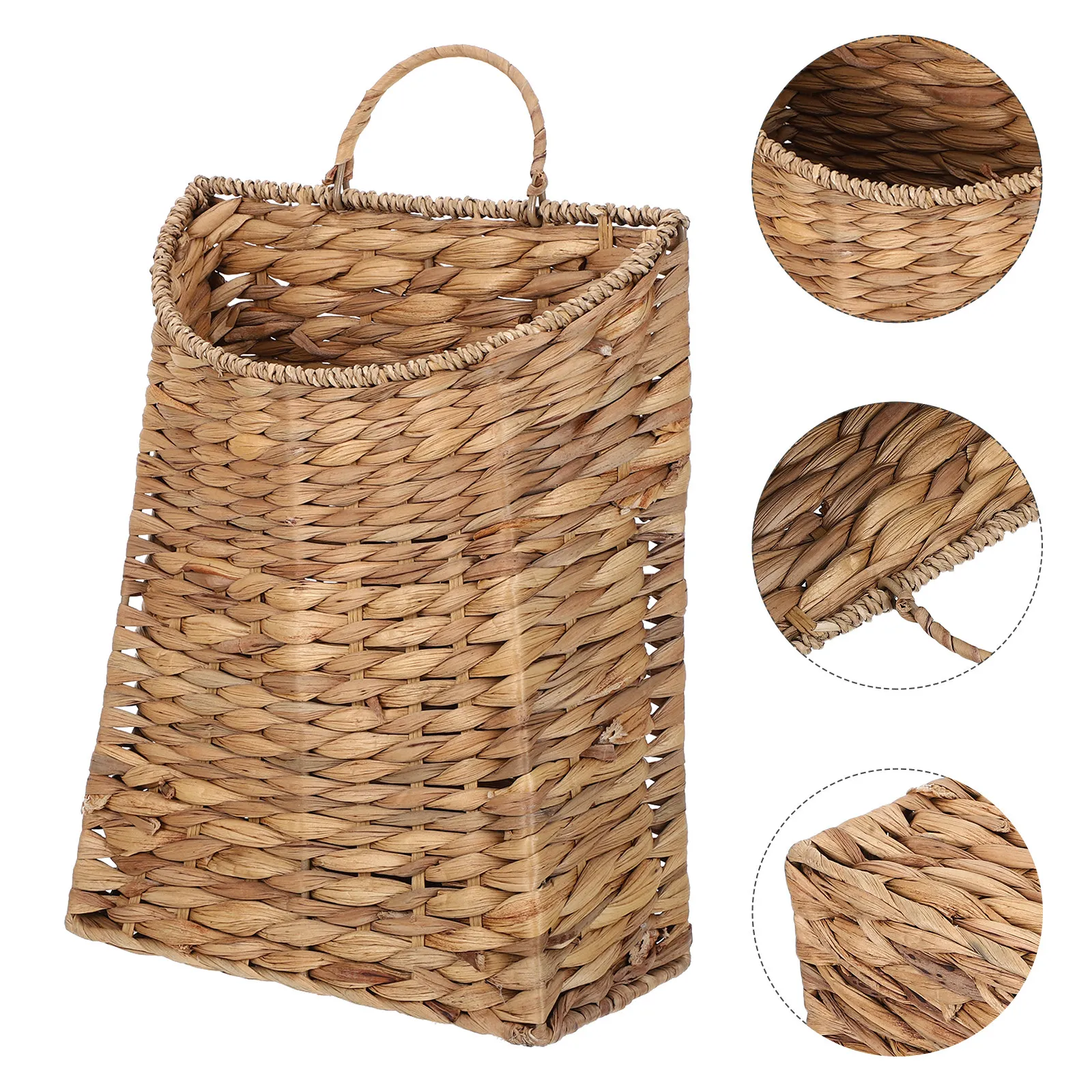 

14.5 X 9.8 X 4.5 In Indoor Wall-mounted Flower Basket Hanging Planter For Woven Floral Decor Storage Rattan Pot Rustic Baskets