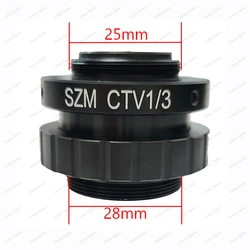 1/3X CTV M28 To C-Mount Trinocular Stereo Microscope Camera Adapter 28mm To 25mm Reduce Lens Digital Video Recorder Connector