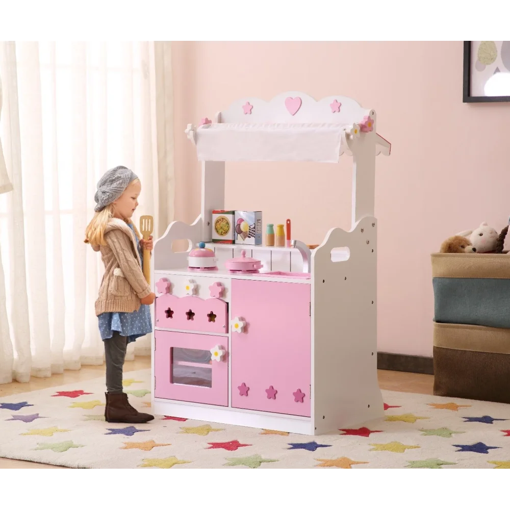 Kindertrechter 2-in-1 roze Doe alsof keuken en marktstal