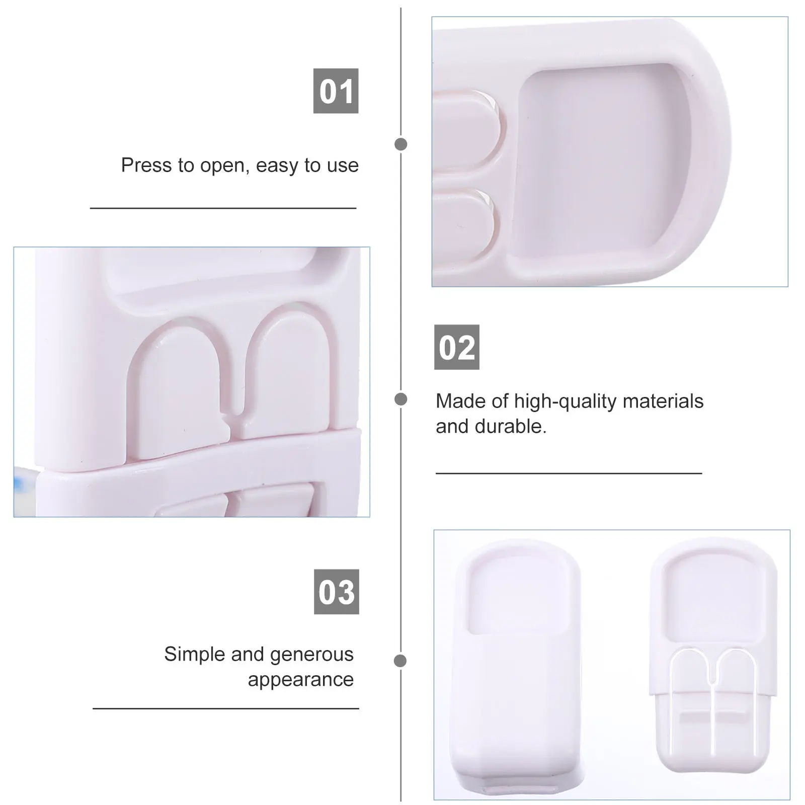 10Pcs Baby Safety Locks Easy Install No Tools Needed for Cabinets Drawers Fridges Toilet Lids Trash Cans Wardrobes Childproof view 5