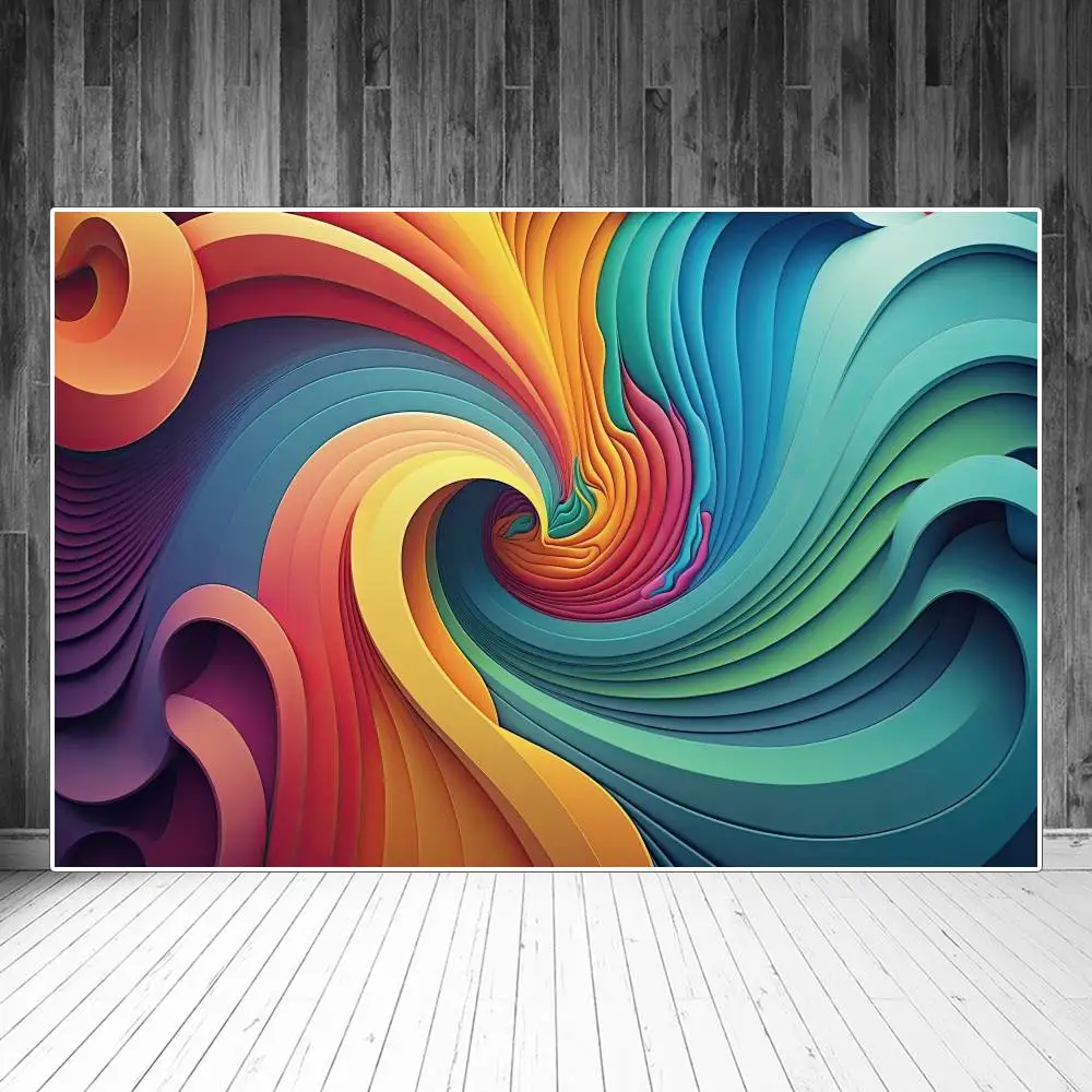 Gradient Vortex Photography Backdrops Decoration Abstract Line Geometric Pattern Sign Baby Photozone Photo Backgrounds Banner