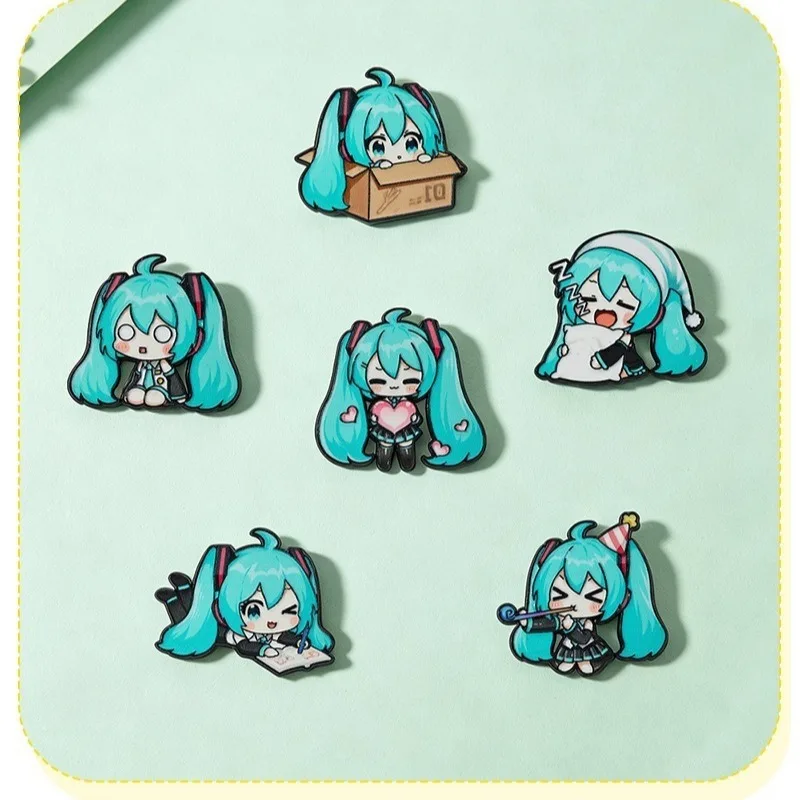 Anime Cartoon Hatsune Miku Badge Q Version Cute Style Creative Alloy Brooch Suitable for Backpack Pen Bag Accessories Decoration view 3