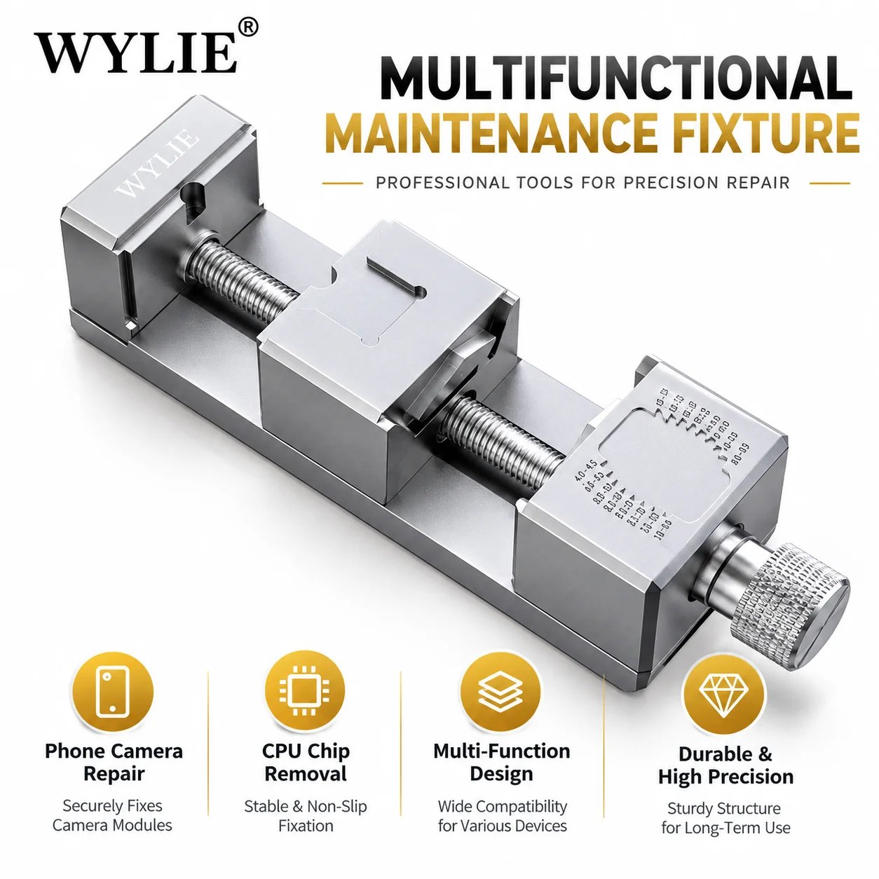 WYLIE Universal Adjustable Camera Repair Fixture CPU Glue Remover Aluminum Alloy PCB Support Holder Mobile Phone Maintenance