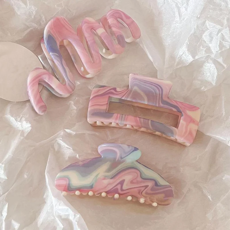 

Корейский градиентный зажим для волос для женщин, большие толстые волосы, зажим в виде акулы, заколка для волос, заколки, модные аксессуары для волос для девочек