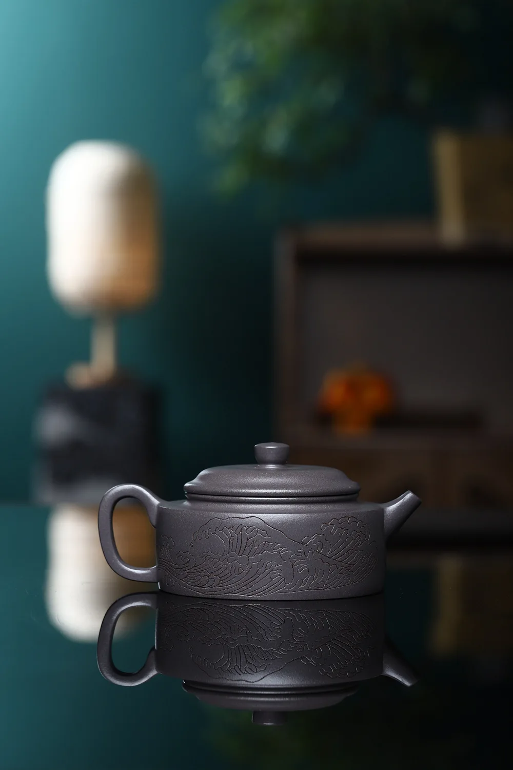 Yixing Handmade Guancanghai Dezhong Zisha Teapot Natural Azure‑Blue Clay Kung Fu Brewing Teapot Inner‑Pushing Ball Hole Filter