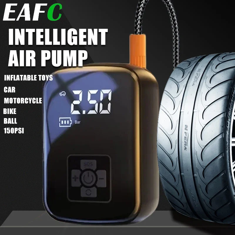 

EAFC 150PSI автомобильный насос для накачивания шин, автомобильный воздушный компрессор, беспроводной/проводной электрический насос для накачивания шин для мотоцикла, автомобильный шариковый насос для накачивания шин