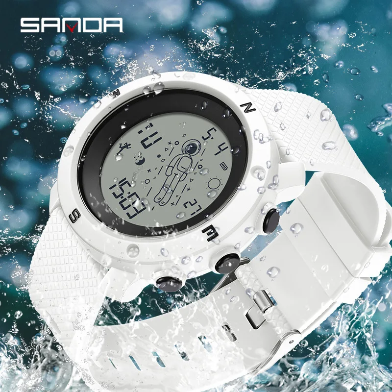 

SANDA astronaut series electronic watch with multifunctional luminous display and 50 meter waterproof children's student watch