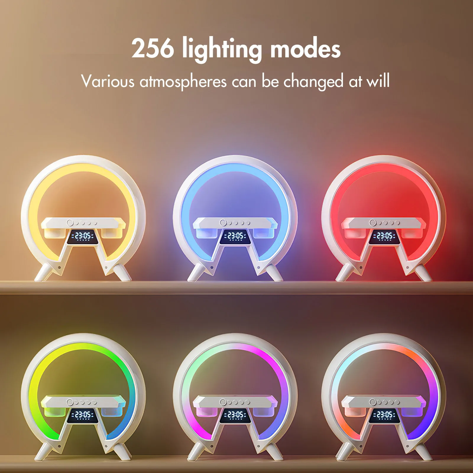 LED Wireless Charger Pad Stand Bluetooth-Compatible Speaker With Atmosphere RGB Night Light 15w Fast Charging Station For IPhone