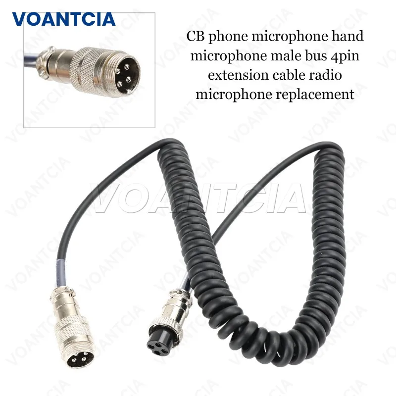 CB Hand Microphone Male Female 4Pin Extension Cable for Cobra CB-12 CB-507 HG-84 UNIDEN Galaxy CONNEX Radio