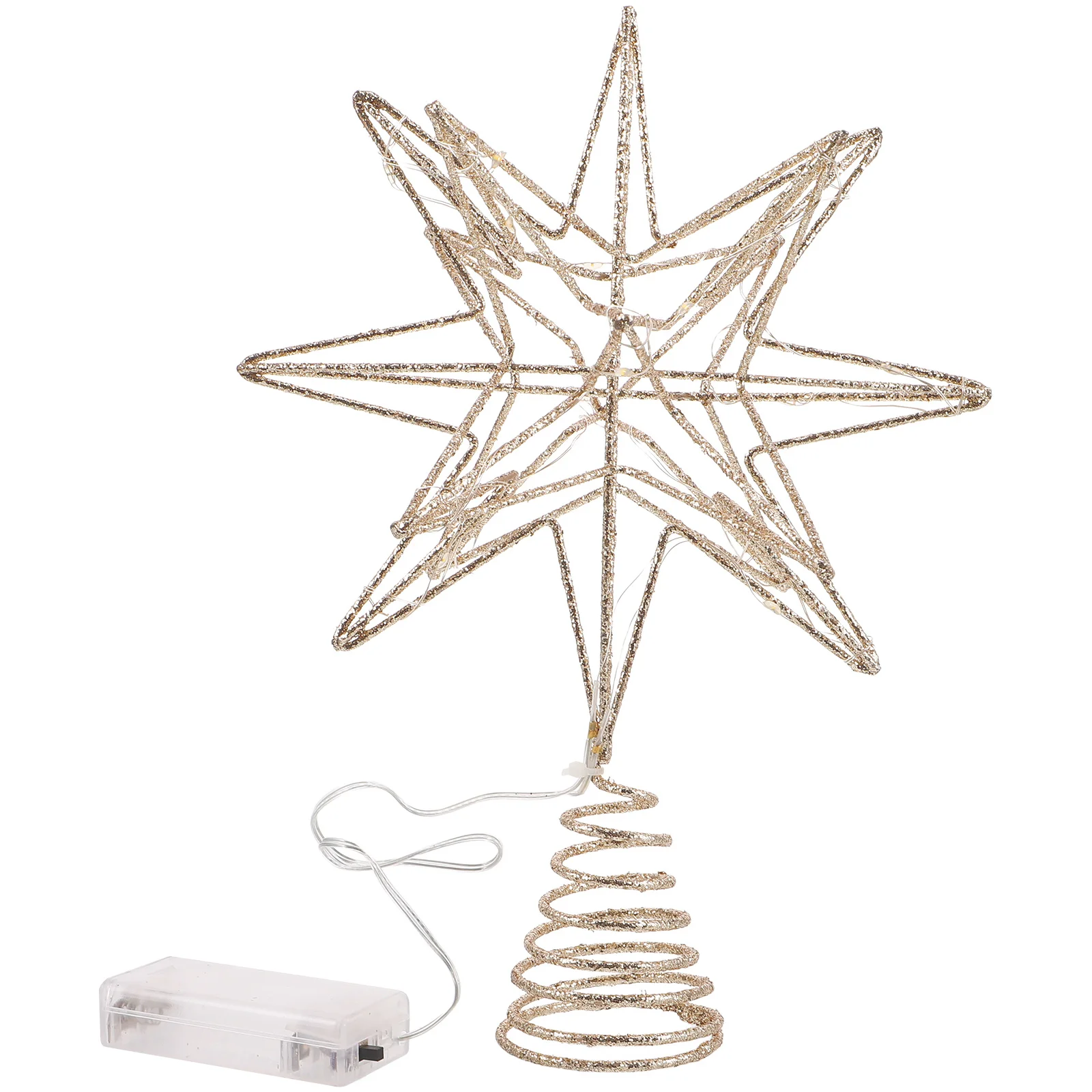 

11 Inch Sparkling Star Tree Topper Metal LED Lighted Christmas Decoration Large Glittery Star for Holiday Winter Home Party