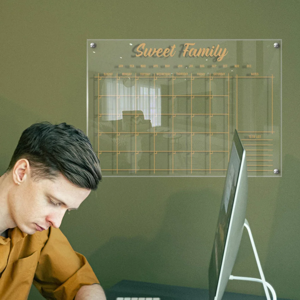 

Hanging Acrylic Weekly Planner Memo Board Transparent Erasable Writing Board Home Office Decor School Supply Writing Boards