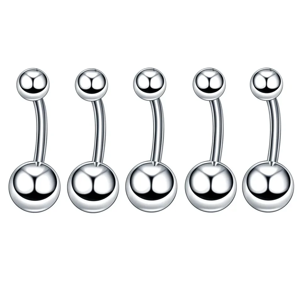 Body Piercing Jewelry 14G Stainless Steel Nose Ear Belly Lip Tongue Ring Captive Bead Eyebrow Bar Piercing Lot Jewelry for Sexy