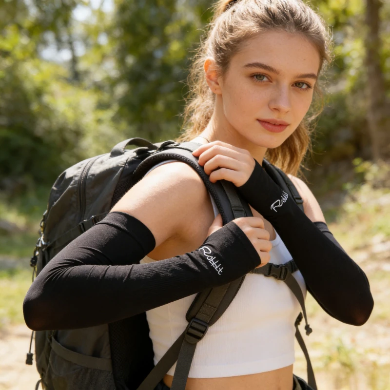 

Однотонные рукава из ледяного шелка для женщин для занятий велоспортом на открытом воздухе, дышащие, летние, с защитой от солнца и УФ-излучения, спортивные рукава-накидки.