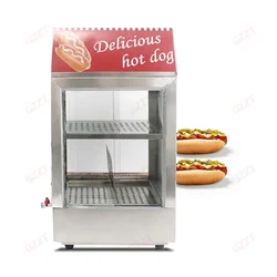 Wholesale Two Layers Hot Dog Warmer Machine Hamburger Warmer Display Commercial Hot Dog Steamer Machine With Temperature Control