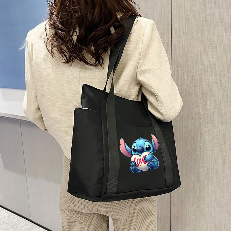 Disney Lilo & Stitch Trend Crossbody Single Bag Simple Casual Large Capacity Tote Single Shoulder Handbag Female Underarm Bag