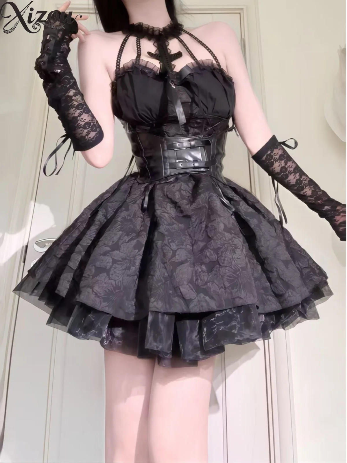 اليابانية الفيكتوري القوطية Y2k الظلام مثير لوليتا الشرير الحلو الكرة ثوب بروتيل سليم فستان عيد ميلاد مساء حفلة تأثيري Harajuku