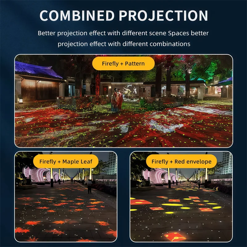 ديناميكية اليراع ضوء عرض ليزر مصابيح حديقة عطلة أجواء حفلة عيد ميلاد الإضاءة 20 واط في الهواء الطلق رومانسية بارك الزفاف