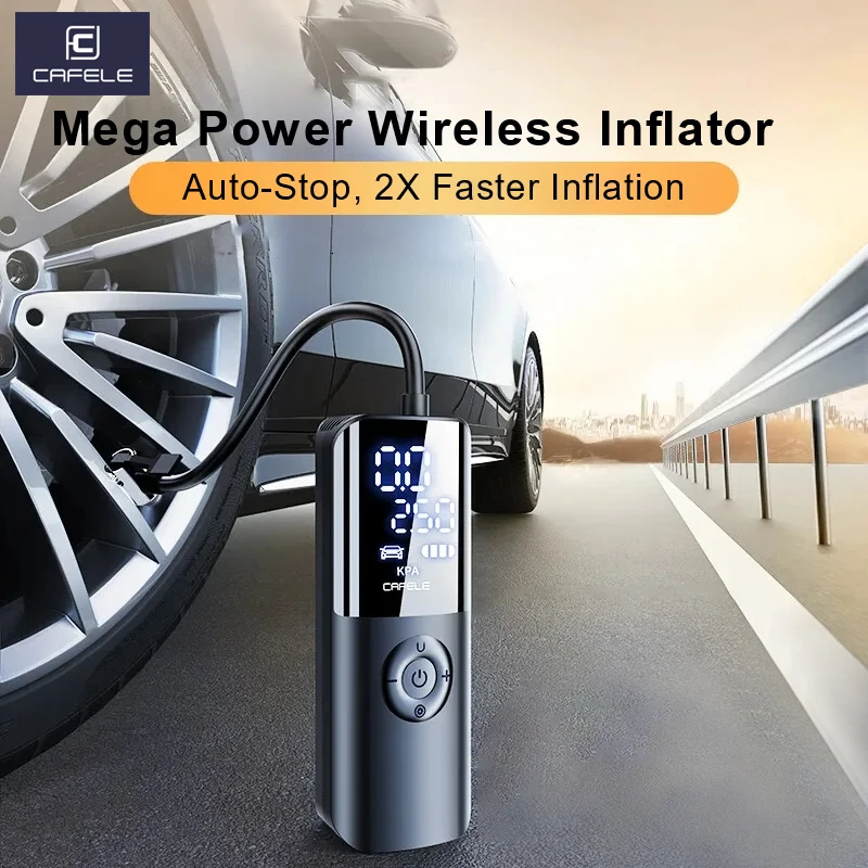 CAFELE 150PSI Portable Air Compressor 4000mAh Rechargeable Car Tyre Inflator Wireless Intelligent Electric Air Pump Air Injector