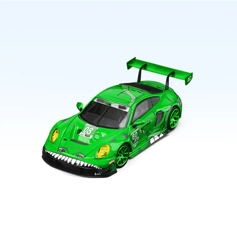 STAR RACE 1:64 SR 911 GT3 Pink/Green Tyrannosaurus Paint Alloy Car Model Limited Collection Set