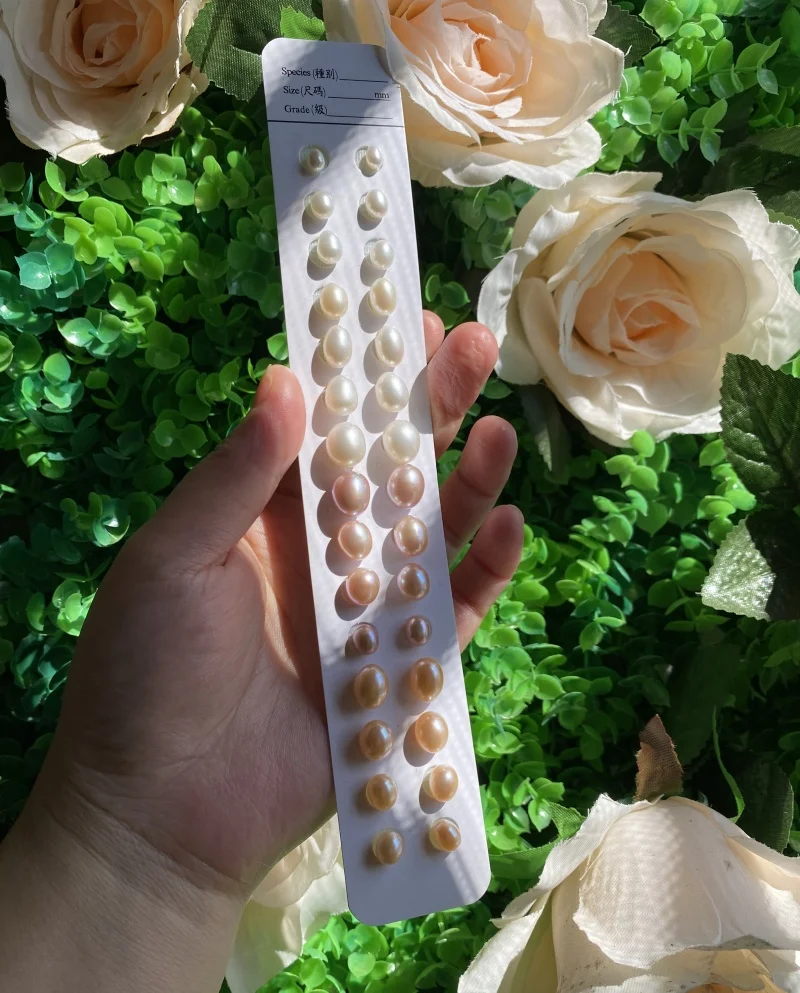 Natural Rice Pearls 3A 4A High Luster Half Drilled Fres hwater Pearl for Earrings Jewery Making DIY cuentas para bisutería