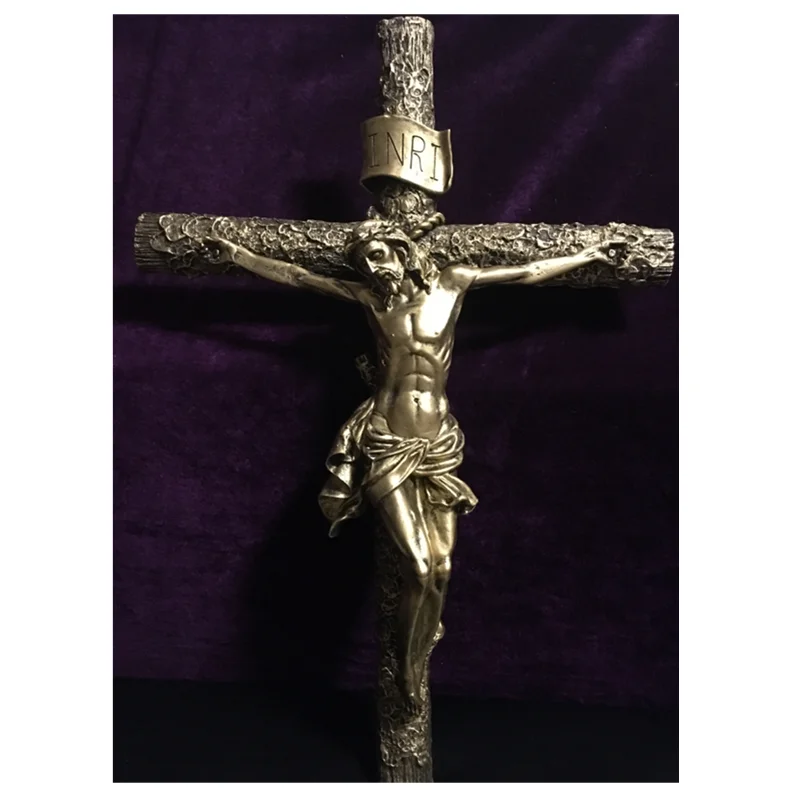 60 cm Religious Resin Catholic Crucifix With Wooden