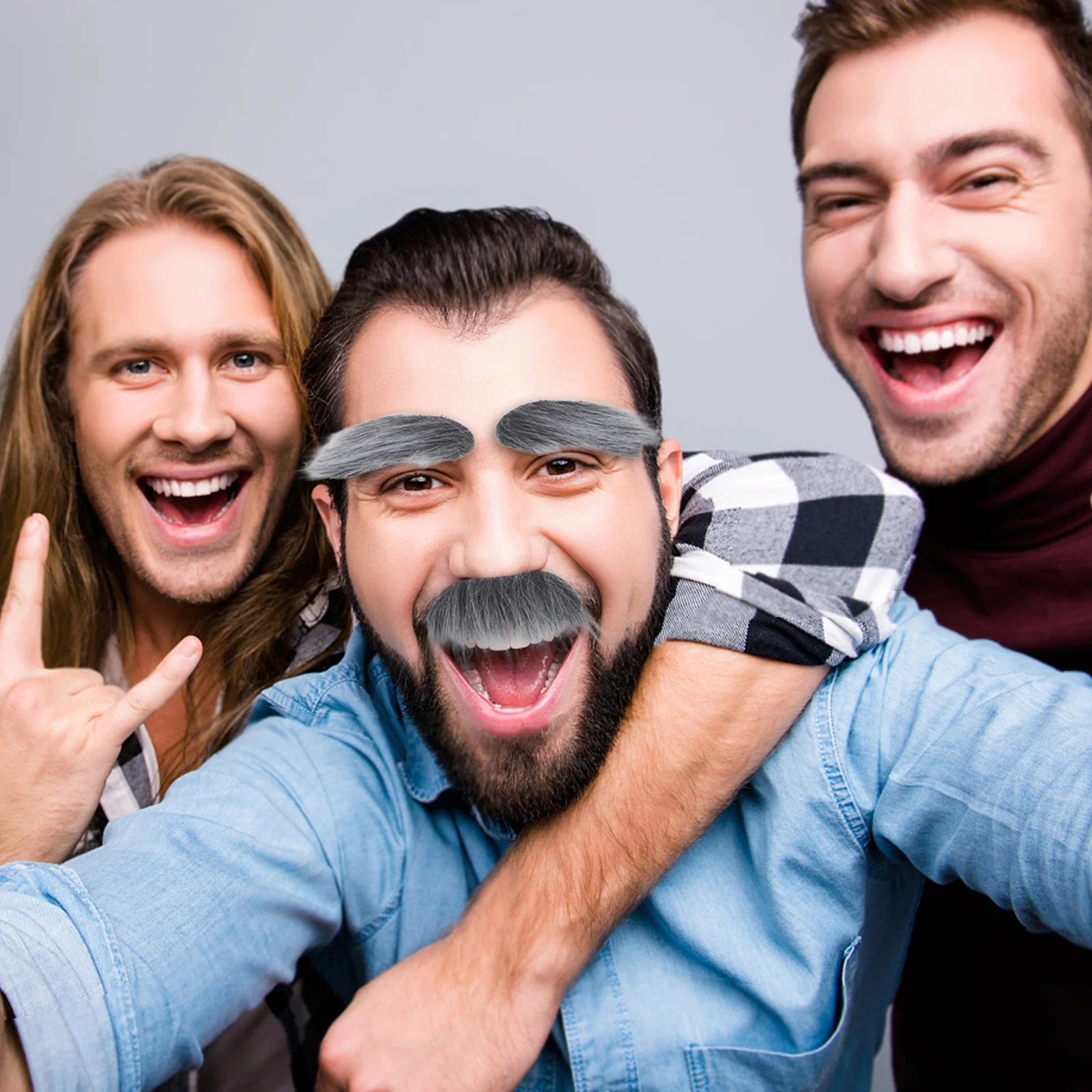 12 Zestawów Realistycznych Sztucznych Wąsów Brwi Samoprzylepnych Sztucznych Brod dla Mężczyzn na Halloween Imprezę Cosplay Akcesoria