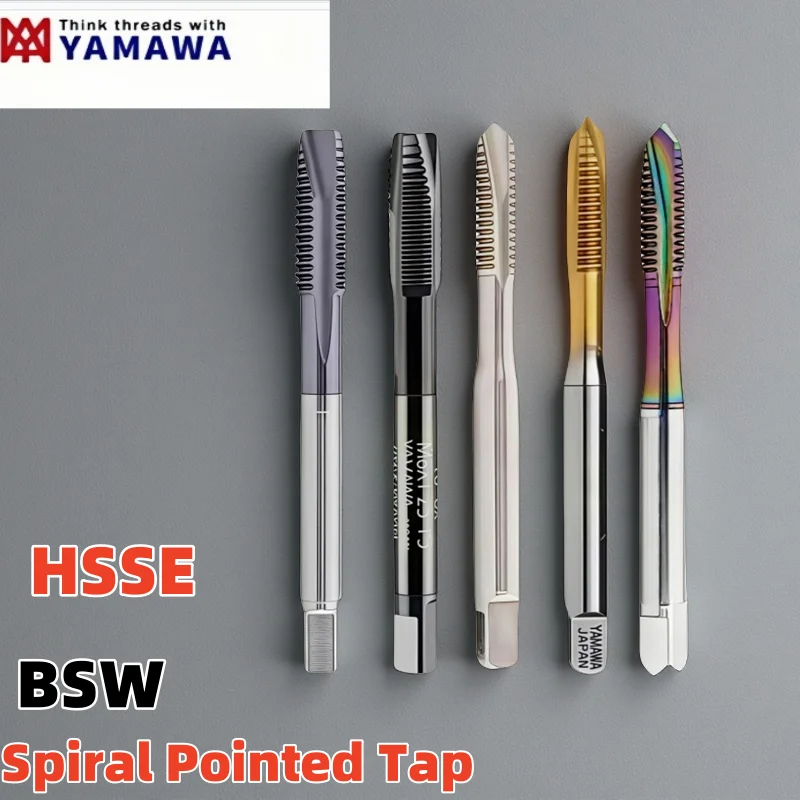

1PCS Japanese YAMAWA HSSE Machine Spiral Pointed Tap BSW1/8-40 5/32 3/16 1/4 1/2-12 5/8 For Stainless Steel Screw Thread Tap