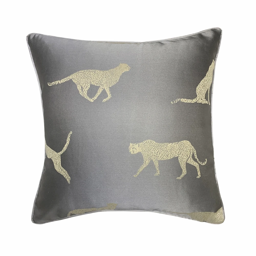Modern Fashion Leopard Ivory Grey Sofa Chair Designer Throw Cushion Cover Decorative Home Pillow Case 45x45cm Sell by Pieces