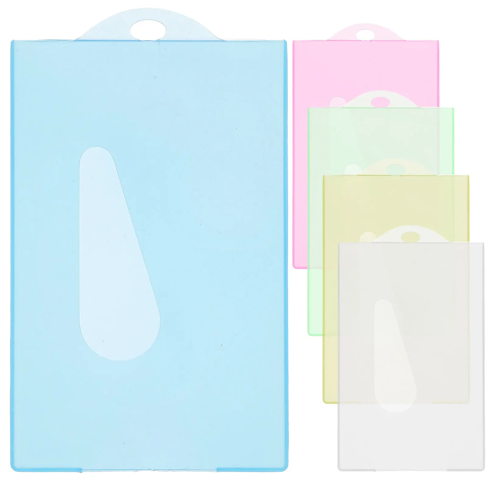 

30Pcs Candy Color Transparent Plastic Card Protectors Card Sleeves for Staff Students Nurses Doctors Name Tags Id Cards Trading