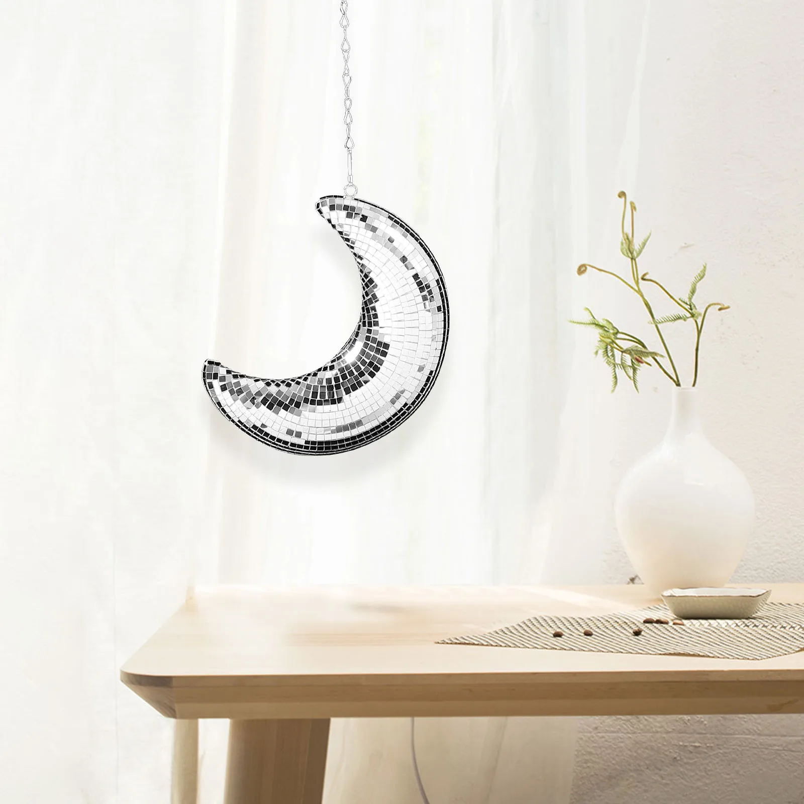 

Hanging Disco Ball Decor Moon Shaped Reflective Ball for Celebrations Nightclub Parties Glittering Room Ambience