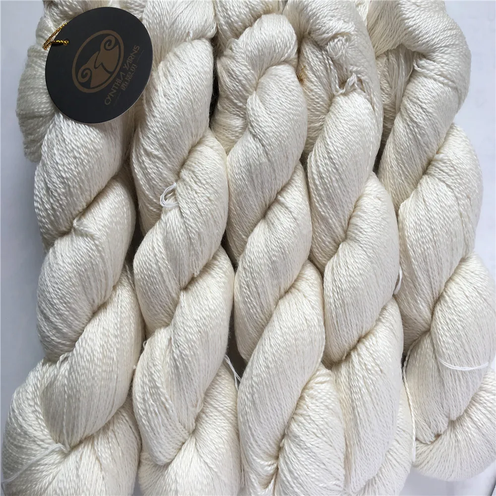 Undyed 50% Silk 50%Merino DK Weight Yarns for knitting