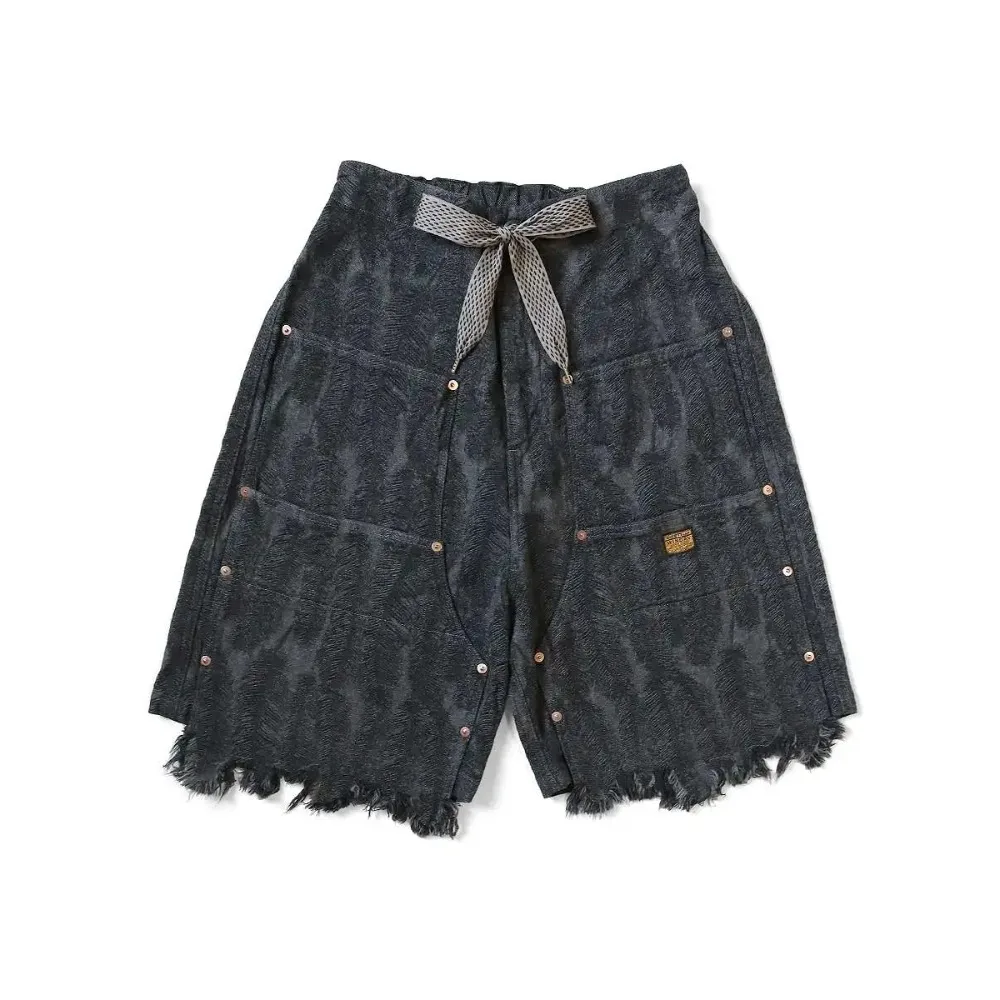 KAPITAL Feather Shorts Drawstring Jacquard Feather Tassel Loose Casual Shorts for Men