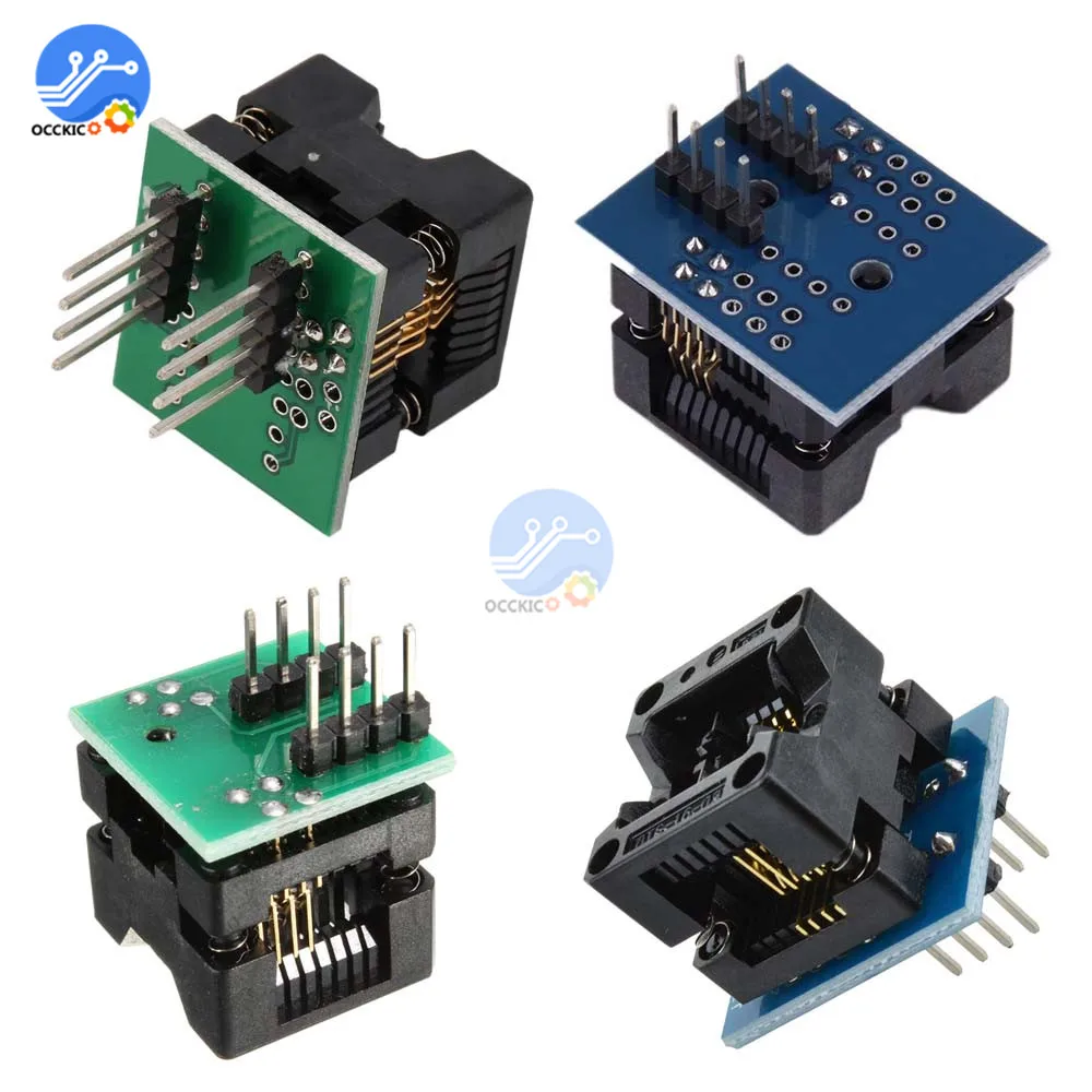 MSOP8 to DIP8 Wide-body Narrow-body Seat Wide 150mil 200mil Programmer Adapter SOIC8 to DIP8 IC Socket Blue Green 