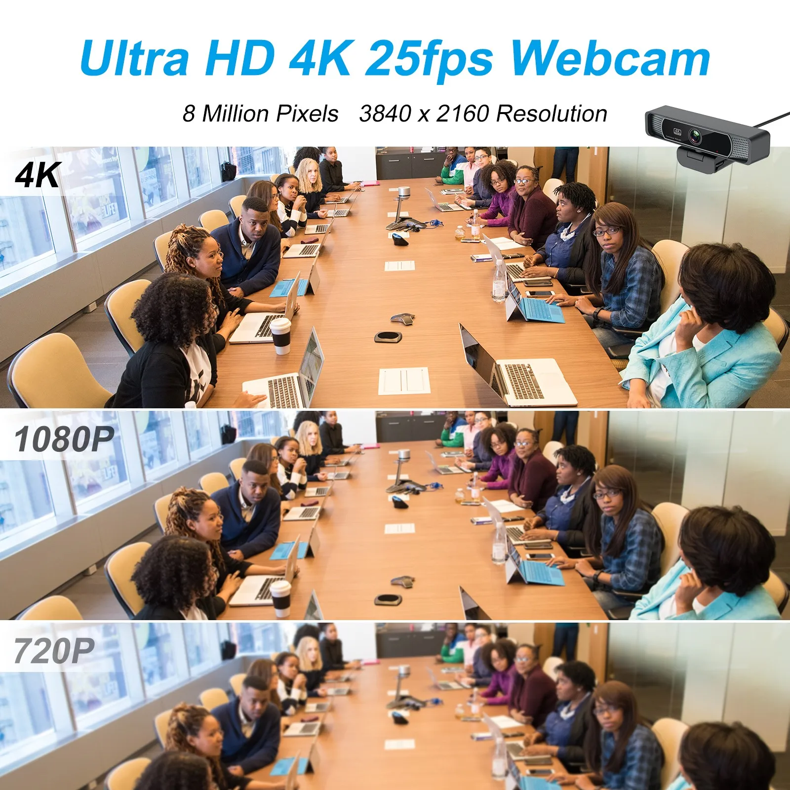 Videocamera Spedal FF931 4K con webcam live streaming 4K per PC Laptop Sistema di videoconferenza con telecamera 4K con zoom 10X da 8 MP