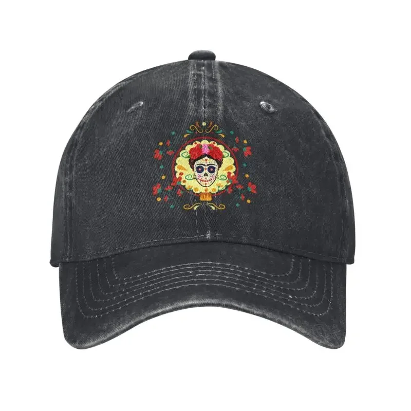 Custom Day Of The Dead Sugar Skull Baseball Cap for Men Women Adjustable Unisex Cotton Mexican La Calavera Catrina Dad Hat