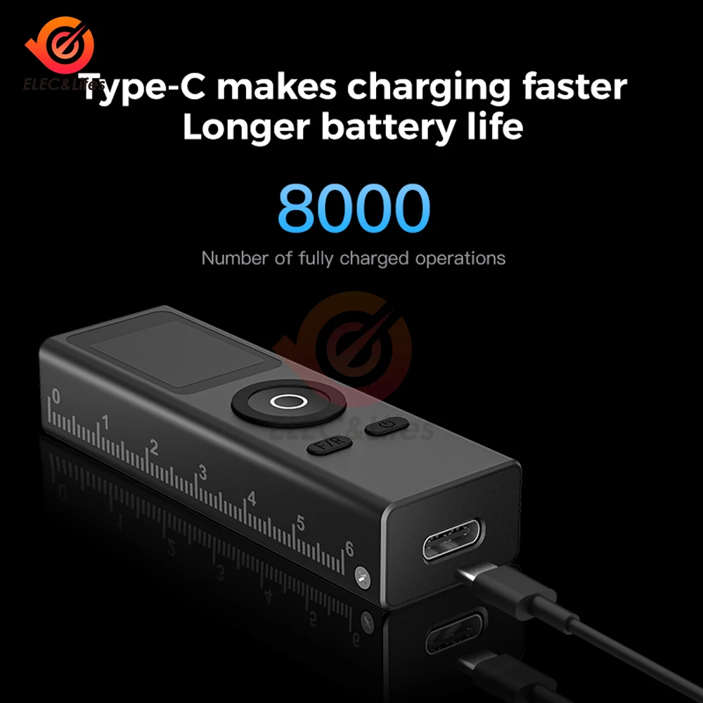 ポータブルレーザー距離計,高精度測定,USB充電器,寸法30メートル