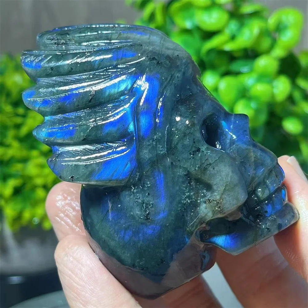 

Labradorite Stone Quartz Skull Crystal Natural Healing Gemstone Mineral Decoration Energy Room Gift Natural Crystal Home